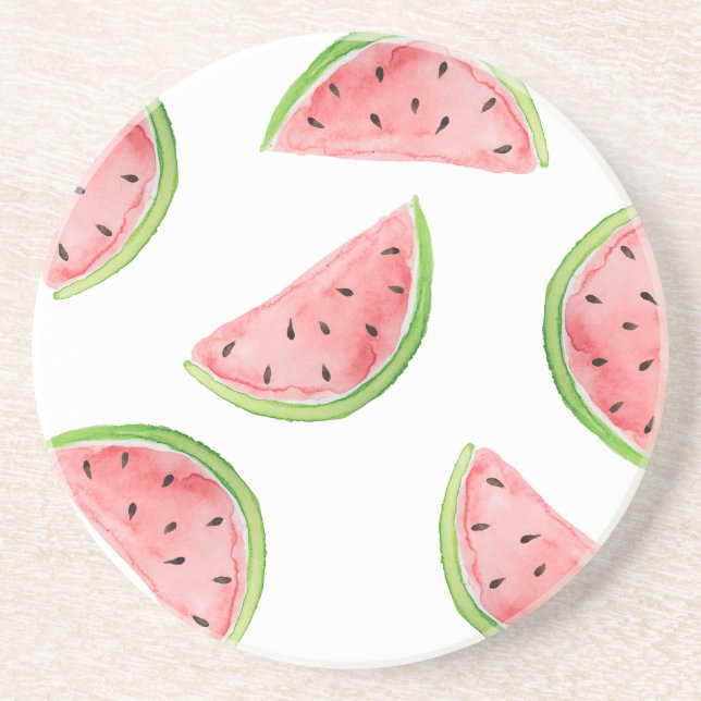 watercolor watermelon slices coaster (Front)