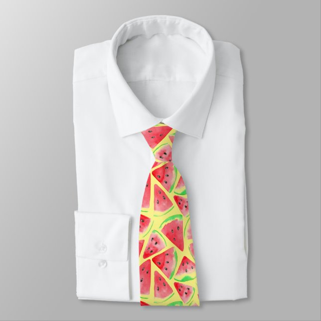 Watercolor watermelon tie (Tied)