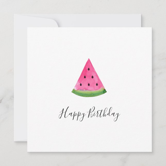 Watercolor Watermelon Wedge Card (Front)