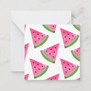Watercolor Watermelon Wedge Pattern Card