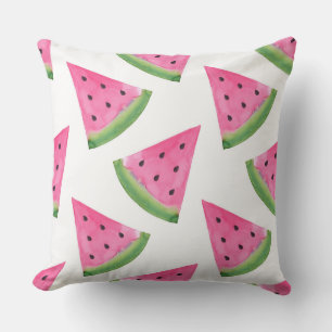 Watercolor Watermelon Wedge Pattern  Cushion