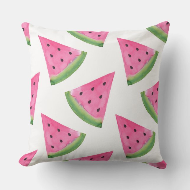 Watercolor Watermelon Wedge Pattern  Cushion (Front)