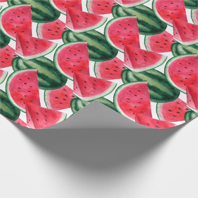 Watercolor watermelon wrapping paper (Corner)