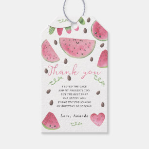 Watercolor watermelons birthday party thank you gift tags