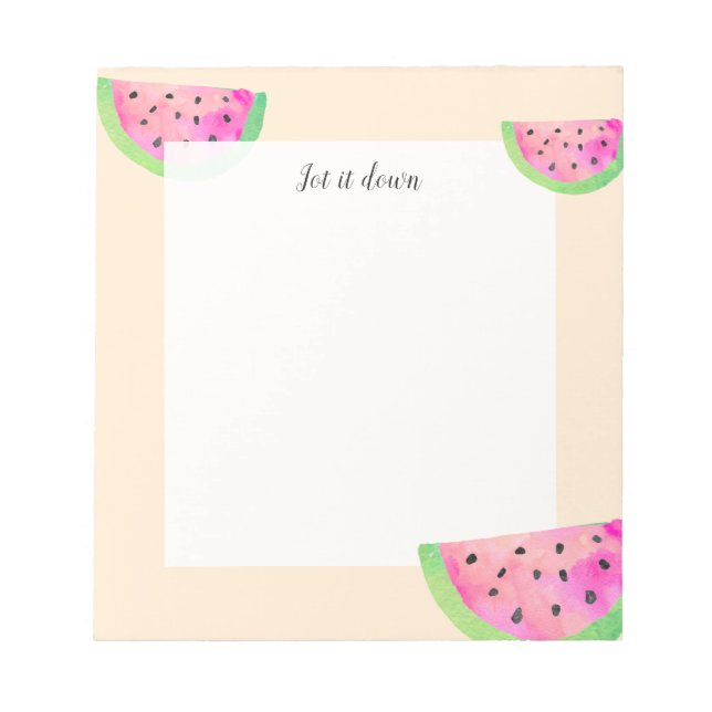 Watercolor Watermelons Notepad (Front)