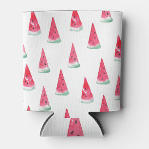 Watercolor watermelons, seamless summer pattern. can cooler