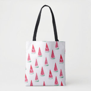 Watercolor watermelons, seamless summer pattern. tote bag