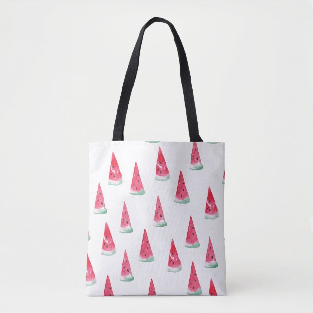 Watercolor watermelons, seamless summer pattern. tote bag (Front)