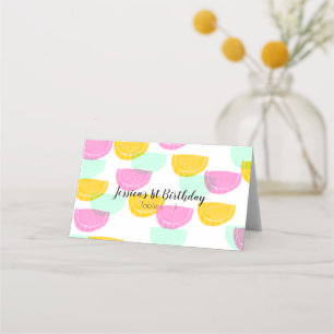 Watercolor Watermelons Stamps Colourful Tent  Place Card