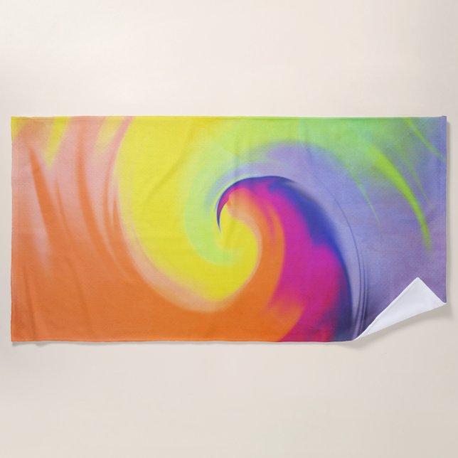 Watercolor Wave - Beach Towel (Front)