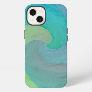 Watercolor Wave Green Turquoise Aquamarine Art iPhone Case