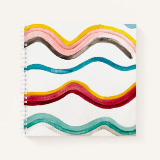 Watercolor wave notebook