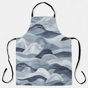 Watercolor wave pattern. Seamless background. Gray Apron