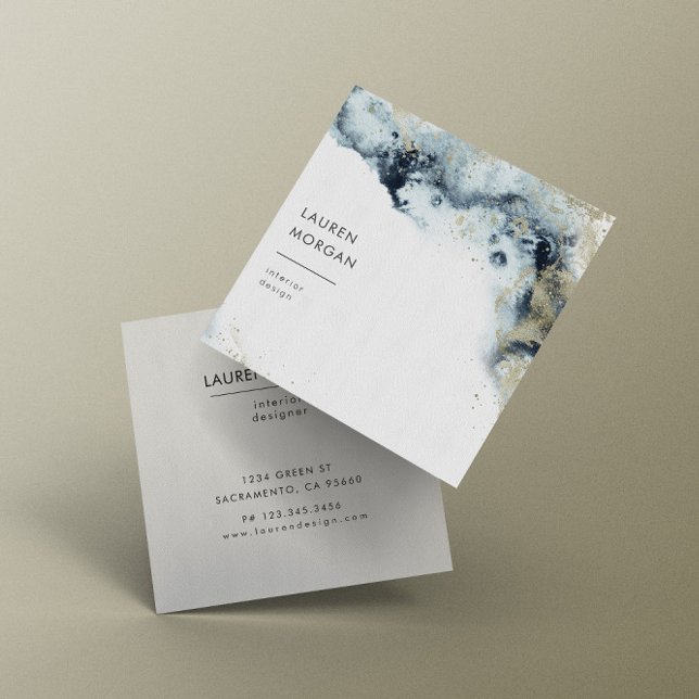Watercolor Waves and Sand Business Card (Creator Uploaded)