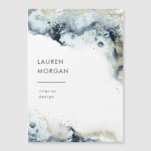 Watercolor Waves and Sand Magnetic Business Card