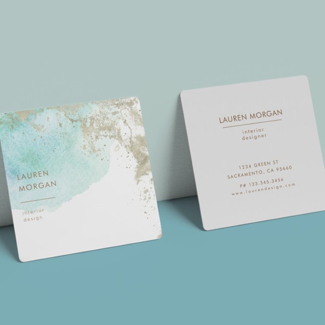 Watercolor Waves and Sand Pastel Business Card (Creator Uploaded)