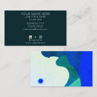 Watercolor Waves Business Card