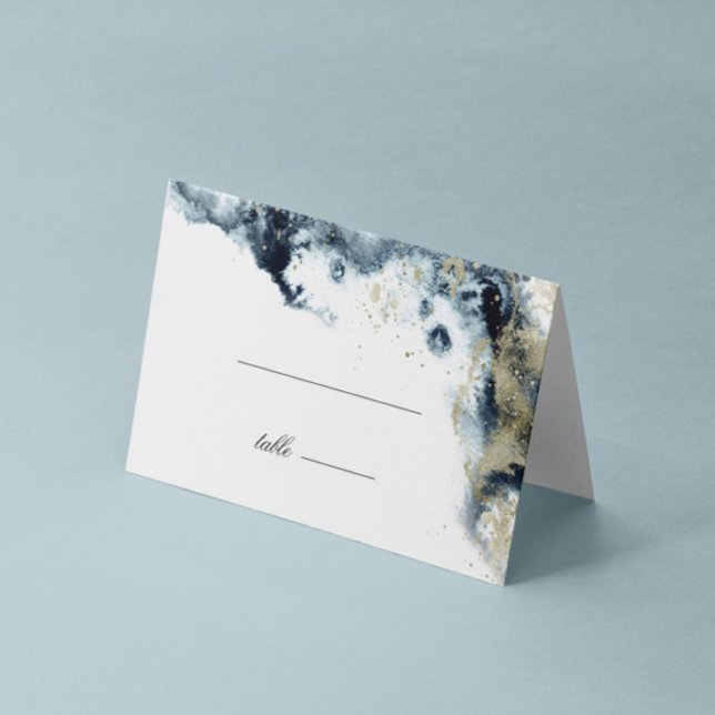 Watercolor Waves Minimalist Wedding Table Card (Creator Uploaded)