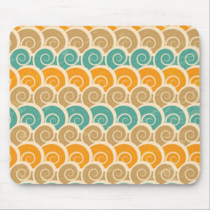 Watercolor Waves Pattern Mouse Pad