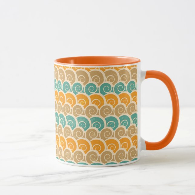 Watercolor Waves Pattern Mug (Right)