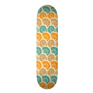 Watercolor Waves Pattern Skateboard