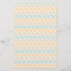 Watercolor Waves Pattern Stationery