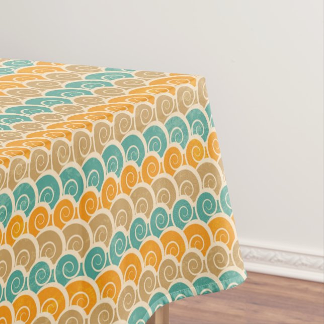 Watercolor Waves Pattern Tablecloth (In Situ)