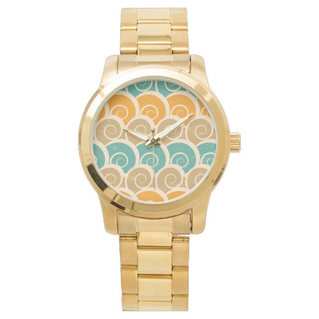 Watercolor Waves Pattern Watch (Front)