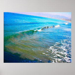 Watercolor Waves Poster