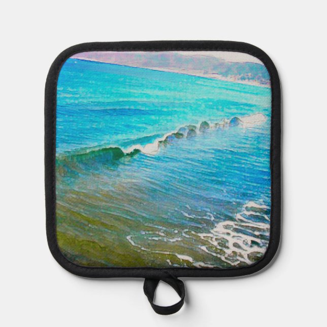 Watercolor Waves  Pot Holder (Front)