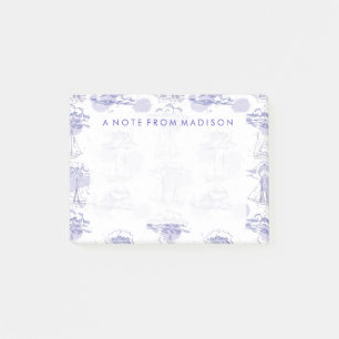 Watercolor Waves & Ships Pattern Post-it Notes