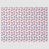 Watercolor Waving USA Flag Repeat Pattern