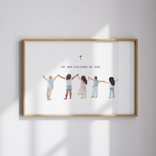 Watercolor we are children of God Poster