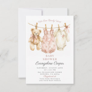 Watercolor We Can Bearly Wait Baby Shower Invitation