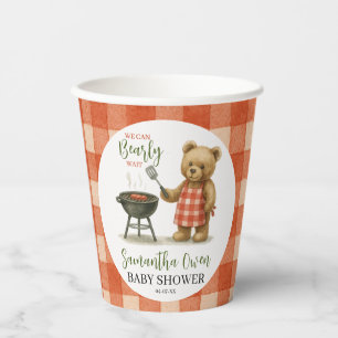 Watercolor We Can Bearly Wait Baby Shower  Paper Cups