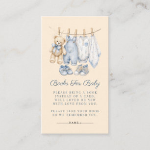 Watercolor We Can Bearly Wait Books for Baby Enclosure Card
