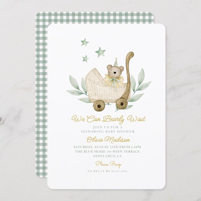 Watercolor We can Bearly Wait Invitation (Creator Uploaded)