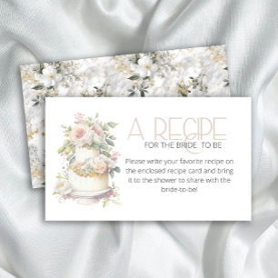 Watercolor wedding cake Recipe for the bride Enclosure Card
