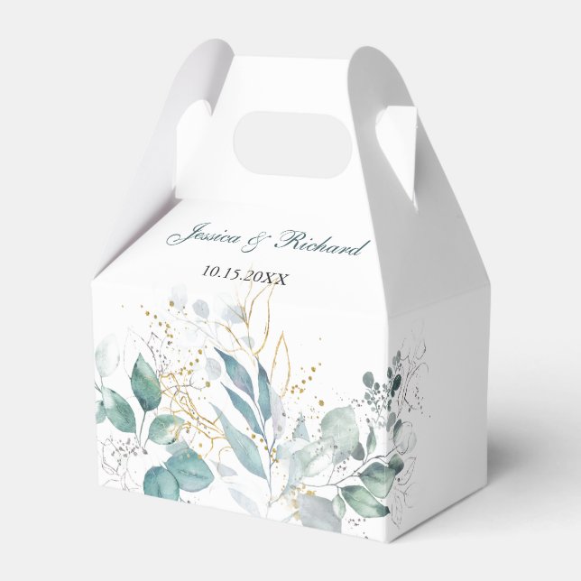 Watercolor Wedding Favour Box (Front Side)