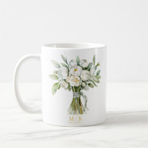 Watercolor Wedding Flower Bouquet Coffee Mug