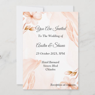 Watercolor Wedding Invitation, pinkish Invitation
