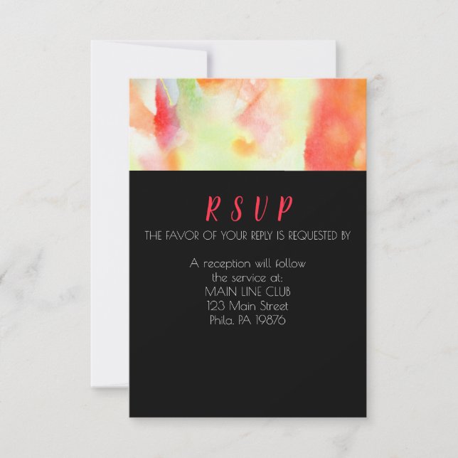 WATERCOLOR Wedding Invitation Reply Response RSVP (Front)