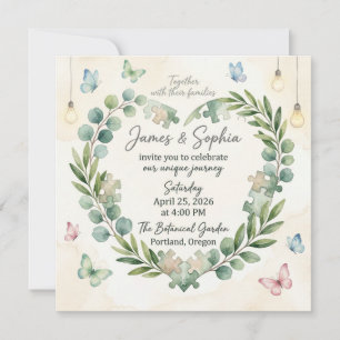 Watercolor Wedding Invitation- Romantic Botanical  Invitation