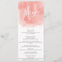 Watercolor Wedding Menu Card