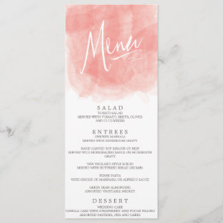 Watercolor Wedding Menu Card