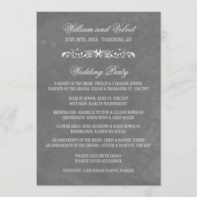 Watercolor Wedding Programs (Front)