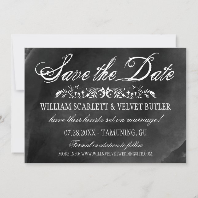 Watercolor Wedding Save the Date (Front)