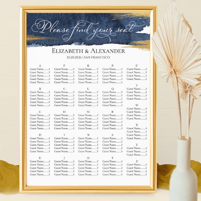 Watercolor Wedding Seating Charts | Blue Abstract (Creator Uploaded)