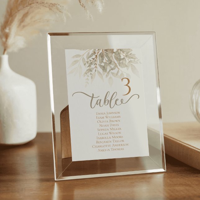 Watercolor Wedding Table Cards Emerald Green (Watercolor Wedding Table Cards Emerald Green)