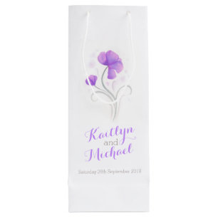 Watercolor wedding thank you personalised gift bag